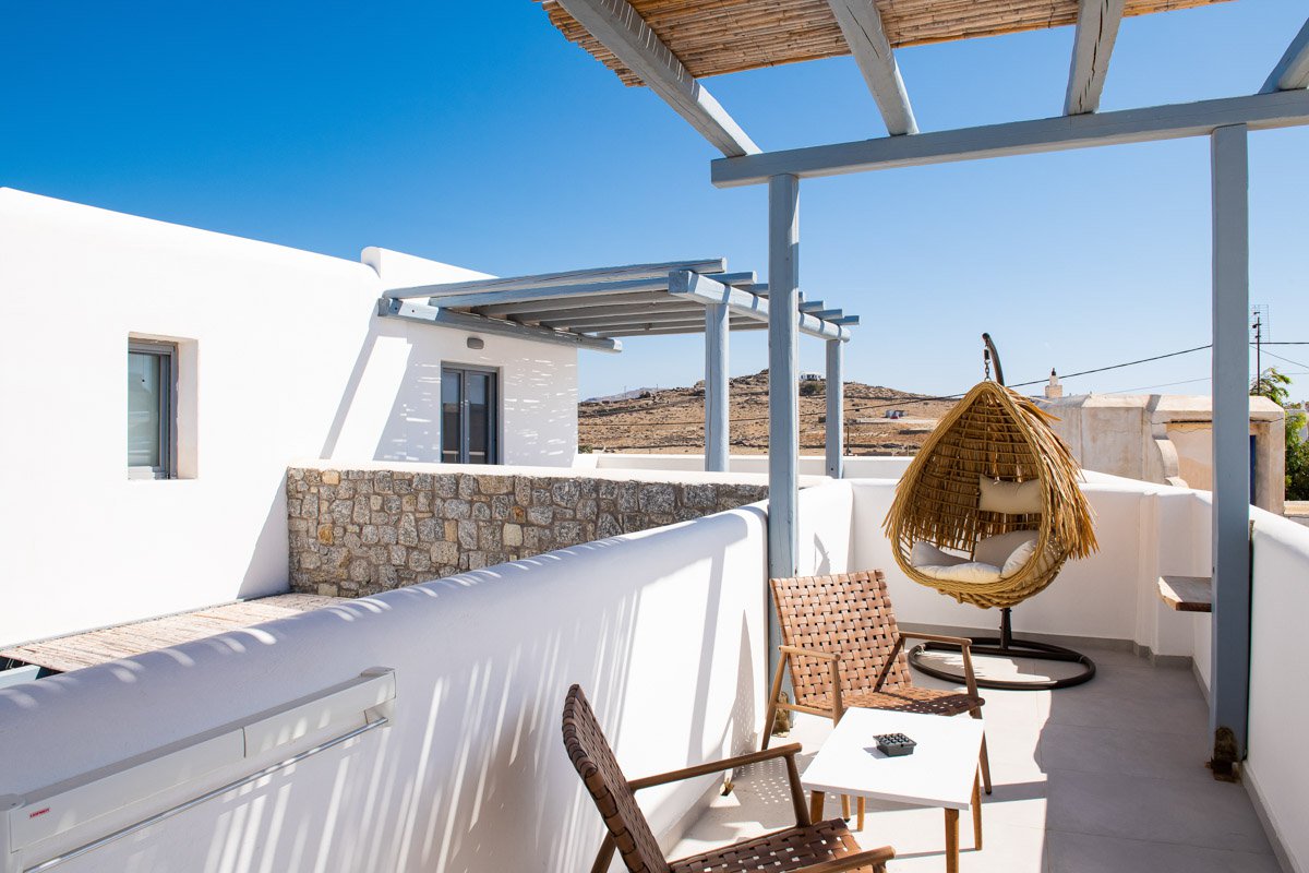 Balcony of One-Bedroom Flat in Mykonos